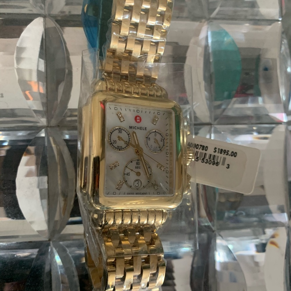 Gold Michele Watch w/diamonds